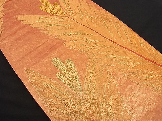 平和屋着物■六通柄袋帯 松葉 金糸 逸品 n-hj2938