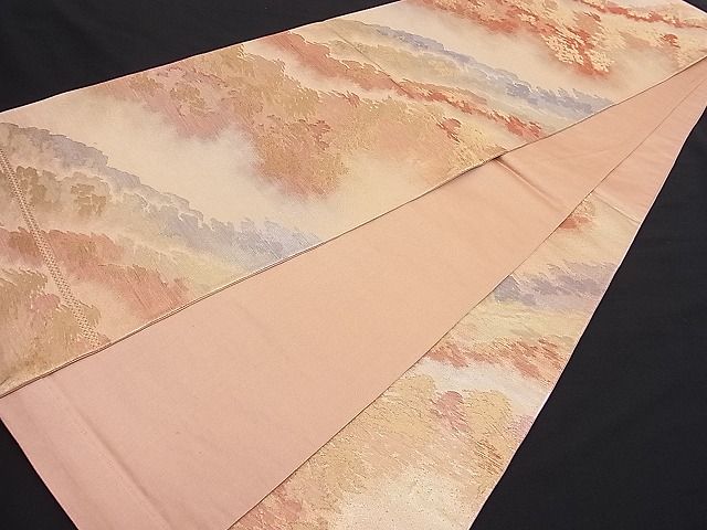 平和屋着物■六通柄袋帯 樹林文 金銀糸 逸品 n-hj2969