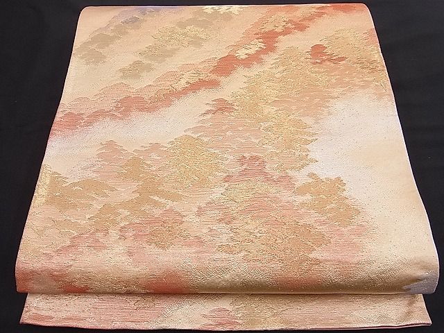 平和屋着物■六通柄袋帯 樹林文 金銀糸 逸品 n-hj2969