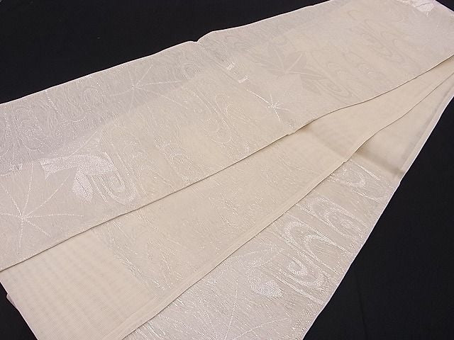 平和屋着物■夏物 六通柄袋帯 竜田川 銀糸 逸品 n-hj3237