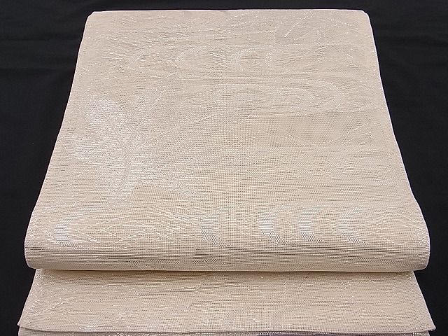平和屋着物■夏物 六通柄袋帯 竜田川 銀糸 逸品 n-hj3237