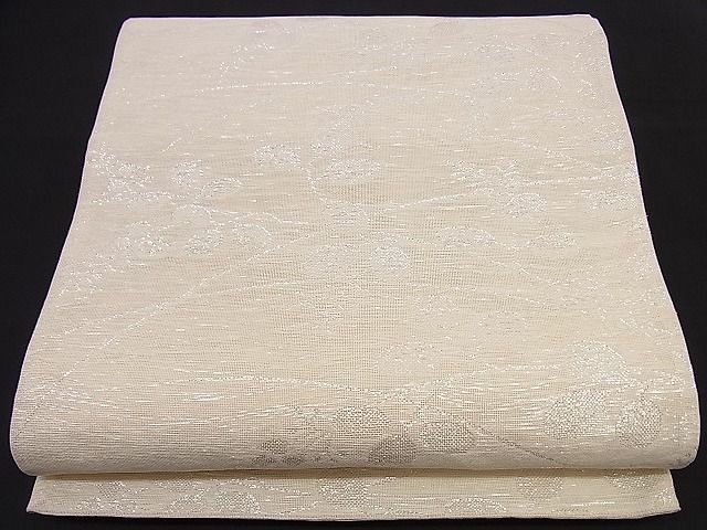 平和屋着物■夏物 六通柄袋帯 萩文 銀糸 逸品 n-hj4632