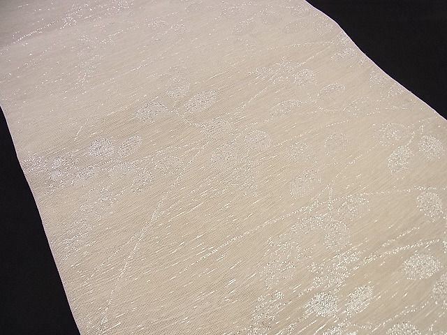 平和屋着物■夏物 六通柄袋帯 萩文 銀糸 逸品 n-hj4632