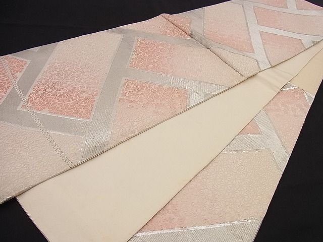 平和屋着物■六通柄袋帯 唐織 檜垣菊文 銀糸 逸品 n-hj4642