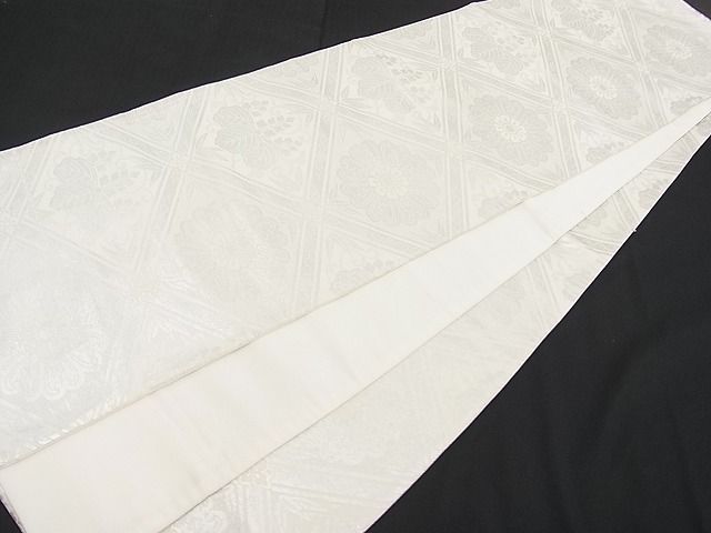 平和屋着物■全通柄袋帯 菱天井吉祥文 銀糸 逸品 n-hv1517