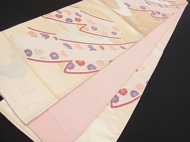 平和屋着物■六通柄袋帯 唐織 瑞雲几帳花紋 金銀糸 逸品 n-hv1630