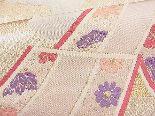 平和屋着物■六通柄袋帯 唐織 瑞雲几帳花紋 金銀糸 逸品 n-hv1630