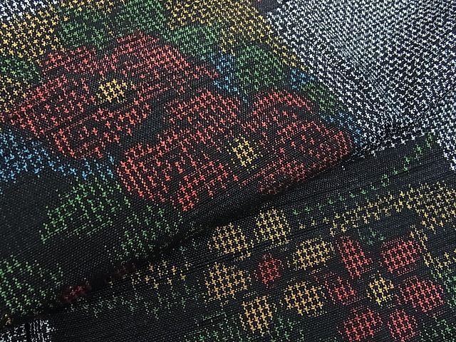 平和屋着物■上質な紬 色紙重ね花文 逸品 hy3681