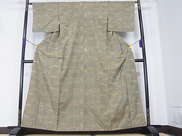 平和屋着物■上質なお召 切嵌吉祥文 逸品 hy6856