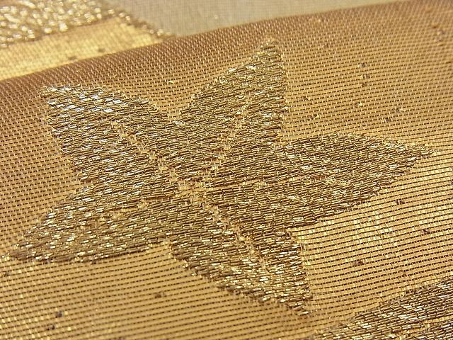 平和屋着物■六通柄袋帯 扇面雲取り花文 金銀糸 逸品 n-if1057