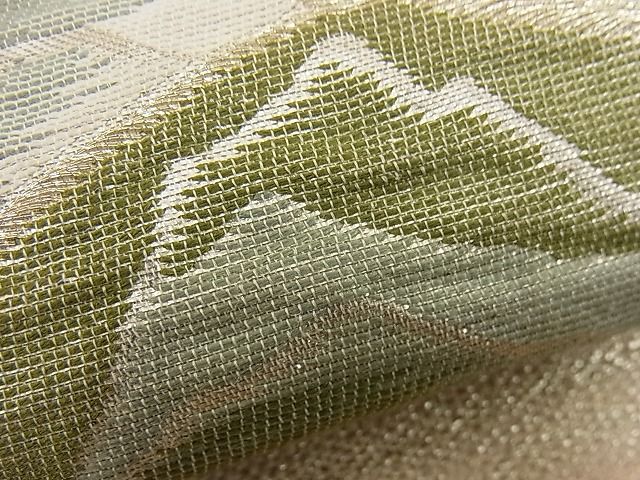 平和屋着物■六通柄袋帯 ふくれ織 遠山文 金糸 逸品 n-if1088