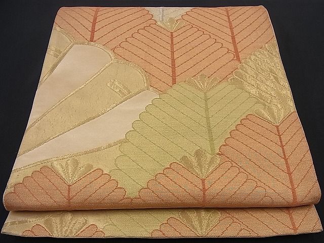 平和屋着物■六通柄袋帯 檜扇若松青海波 金糸 逸品 n-if1174