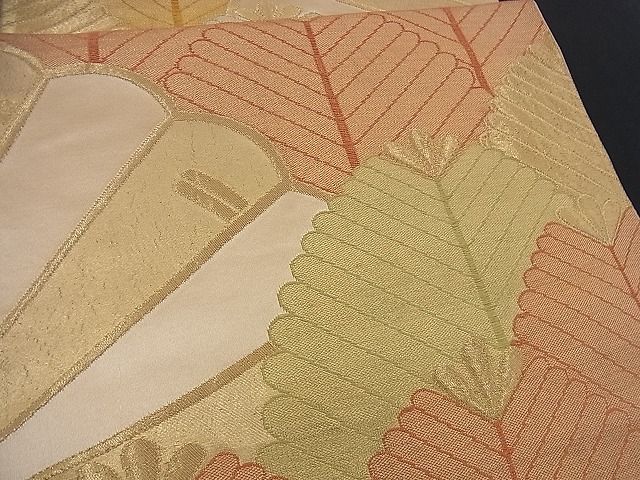 平和屋着物■六通柄袋帯 檜扇若松青海波 金糸 逸品 n-if1174