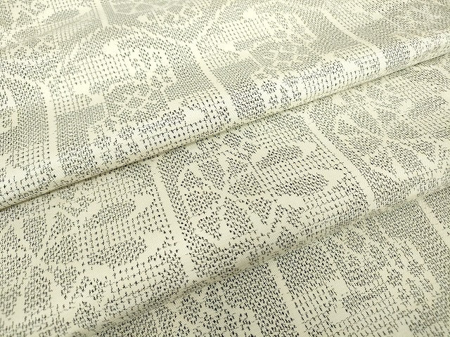 平和屋着物▽上質な紬 単衣 亀甲文 正絹 逸品 DABE4432az