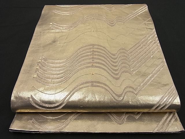 平和屋着物■六通柄袋帯 流線文 金糸 逸品 n-ip0206