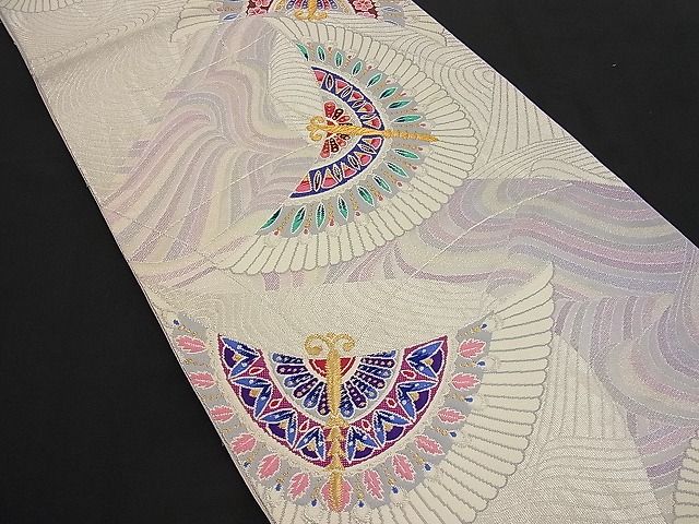 平和屋着物■六通柄袋帯 唐織 Elegance 舞蝶文 金銀糸 逸品 n-ip0247