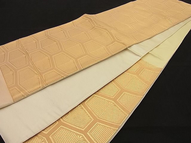 平和屋着物■六通柄袋帯 若松亀甲文様 金糸 逸品 n-ip0261