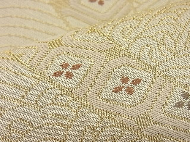 平和屋着物■六通柄袋帯 唐織 熨斗御所車吉祥文 金糸 n-ip0266