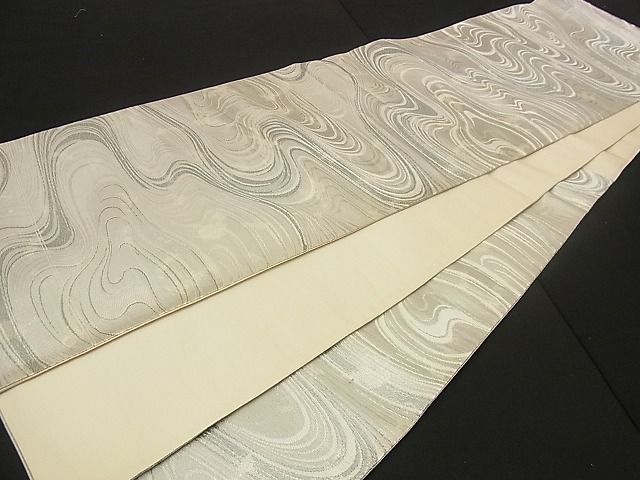平和屋着物■六通柄袋帯 唐織 流水文 銀糸 逸品 n-iz1540