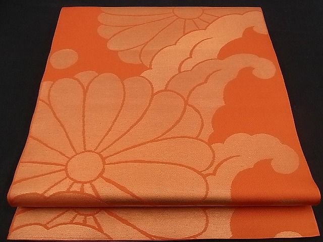平和屋着物■六通柄 本袋帯 明日香錦 立波菊文 金糸 逸品 n-iz1570