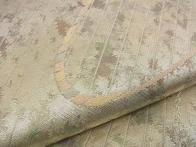 平和屋着物■六通柄袋帯 唐織 流水文 銀糸 引箔 逸品 n-iz1616