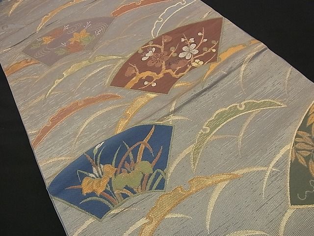 平和屋着物■六通柄袋帯 ふうき錦 地紙に雪芝 金糸 逸品 n-iz1667