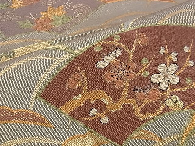 平和屋着物■六通柄袋帯 ふうき錦 地紙に雪芝 金糸 逸品 n-iz1667