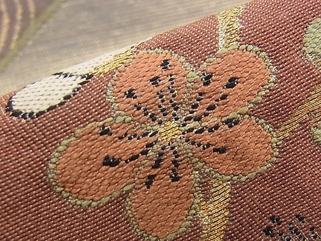 平和屋着物■六通柄袋帯 ふうき錦 地紙に雪芝 金糸 逸品 n-iz1667