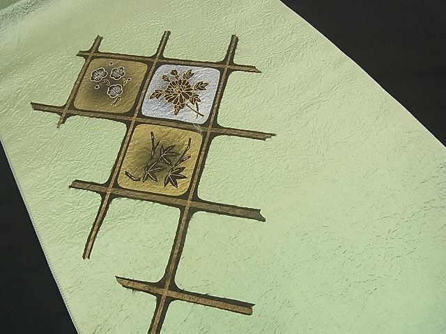 平和屋着物■太鼓柄袋帯 草花菱天井文 金彩 逸品 n-iz1703