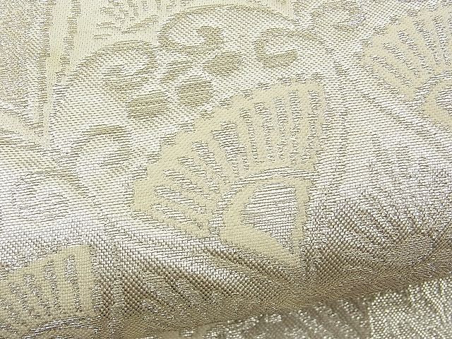 平和屋着物■六通柄袋帯 孔雀文 銀糸 逸品 n-je1494
