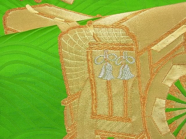 平和屋着物■六通柄袋帯 御所車文 金銀糸 逸品 n-je1516