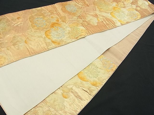 平和屋着物■六通柄袋帯 流水枝梅文 金銀糸 逸品 n-je1518