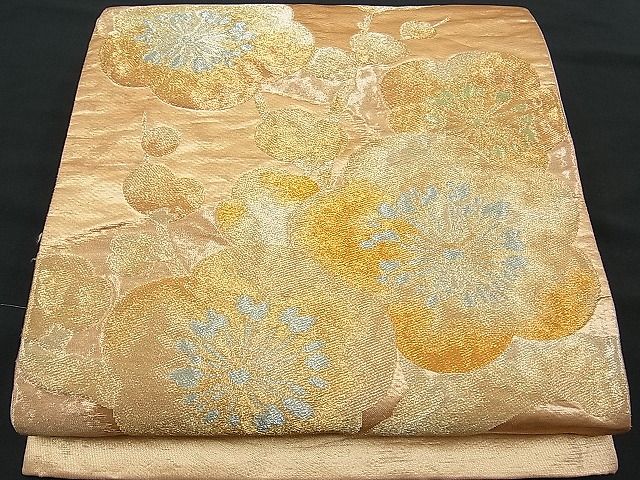 平和屋着物■六通柄袋帯 流水枝梅文 金銀糸 逸品 n-je1518