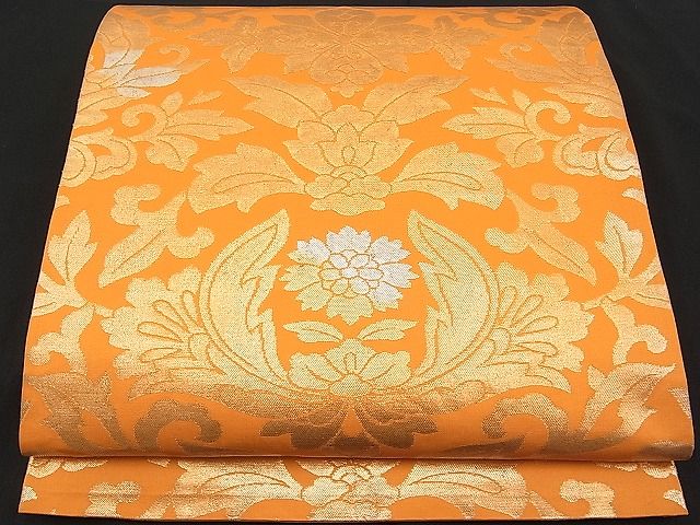 平和屋着物■六通柄袋帯 吉祥花文 金銀糸 逸品 n-je1576