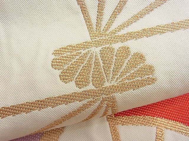 平和屋着物■全通柄袋帯 扇面尽くし 金糸 逸品 n-je1718