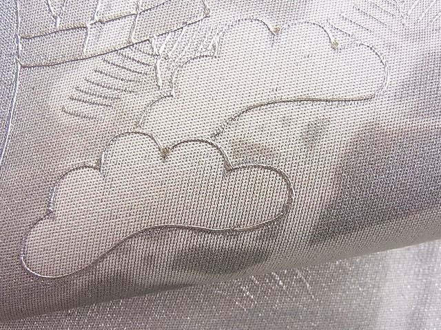 平和屋着物■六通太鼓柄袋帯 作家物 陶器花松文 金彩 逸品 n-je1874