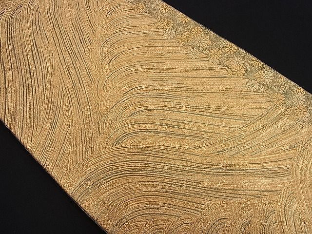 平和屋着物■六通柄袋帯 立波花間道 金糸 逸品 n-je1903