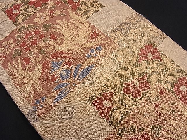 平和屋着物■佐賀錦 六通柄袋帯 ふくれ織 鳳凰色紙重ね花文 金糸 逸品 n-je1919