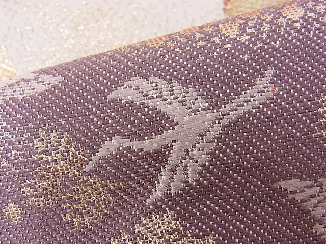 平和屋着物■六通柄袋帯 色紙鶴松吉祥文 金糸 逸品 n-je2161