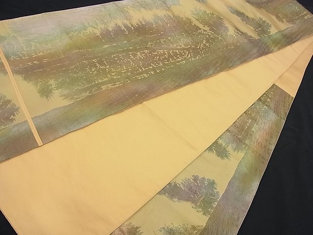 平和屋着物■六通柄袋帯 樹林文 金銀糸 逸品 n-je2171