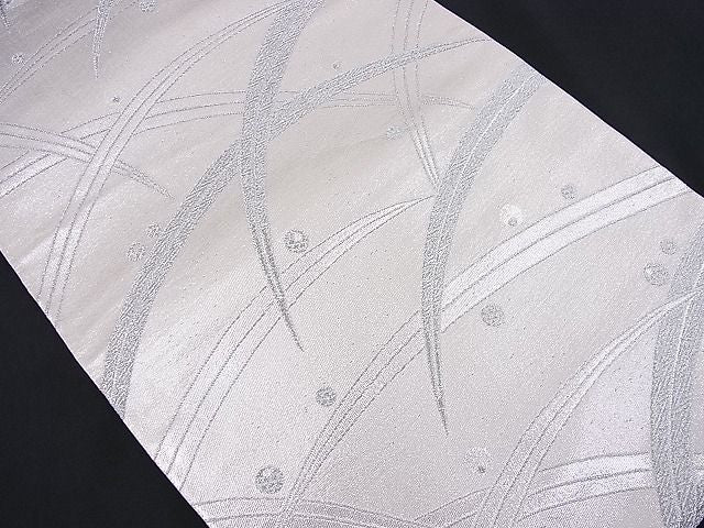 平和屋着物■六通柄袋帯 梅雨芝文 銀糸 逸品 n-je2390