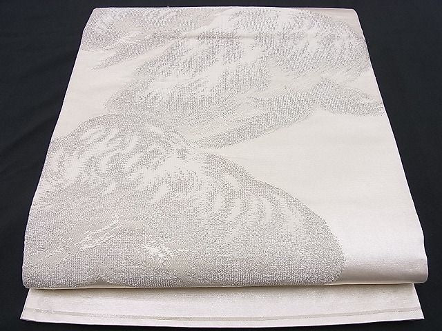 平和屋着物■六通柄袋帯 松 銀糸 逸品 n-je2398