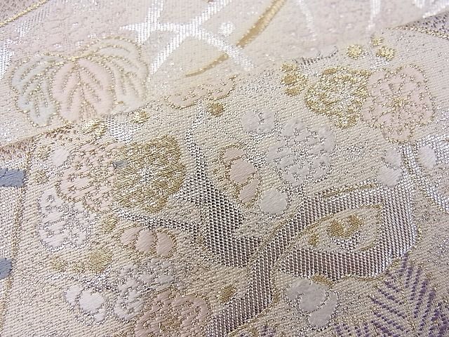 平和屋着物■六通柄袋帯 唐織 雅扇散蒔絵 金銀糸 逸品 n-je2408