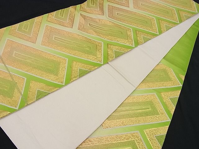 平和屋着物■六通柄袋帯 唐織 檜垣文様 金糸 逸品 n-je2410