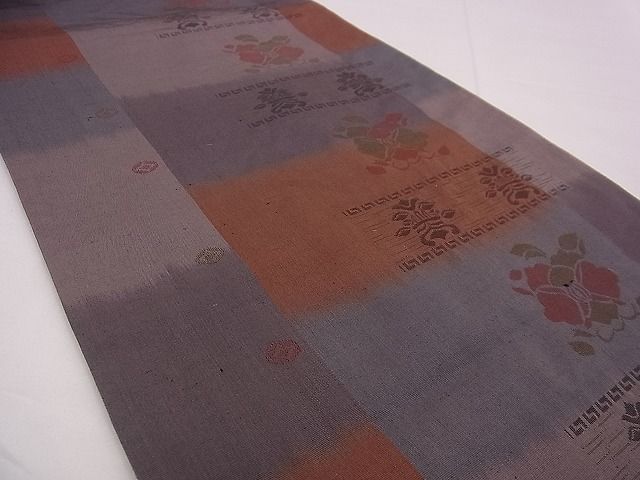 平和屋着物■全通柄袋帯 工芸柄帯 花唐草間道 逸品 n-jx0034