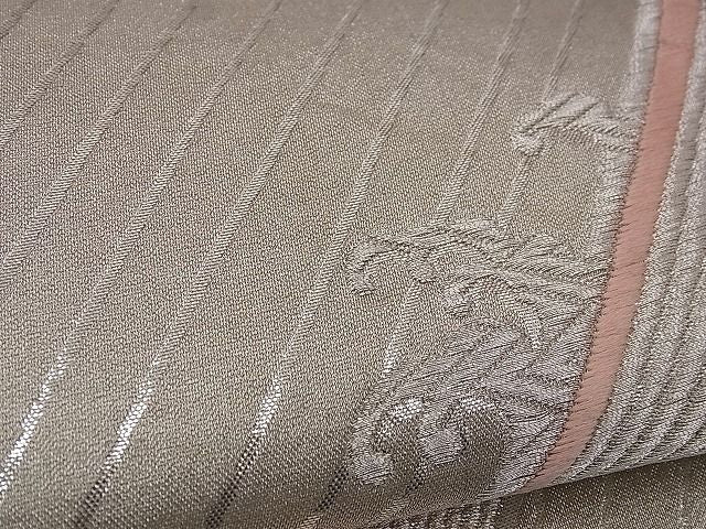 平和屋着物■六通柄袋帯 唐織 立波文 銀糸 逸品 n-jx0101