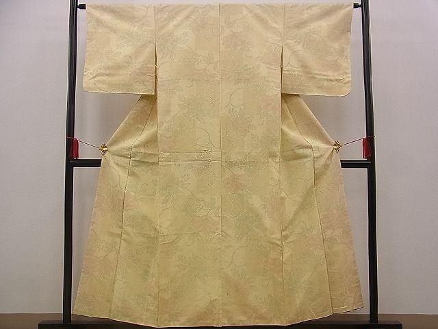 平和屋着物■上質な紬 一松花唐草文 逸品 n-jx0203