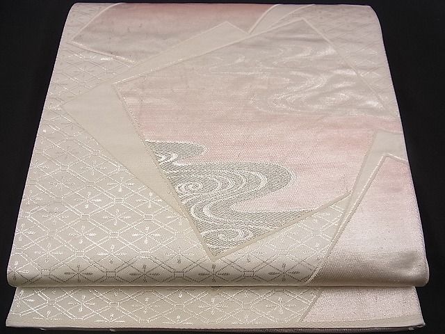 平和屋着物■六通柄袋帯 唐織 色紙重ね流水吉祥文 本銀 二重箔 逸品 n-jx0359
