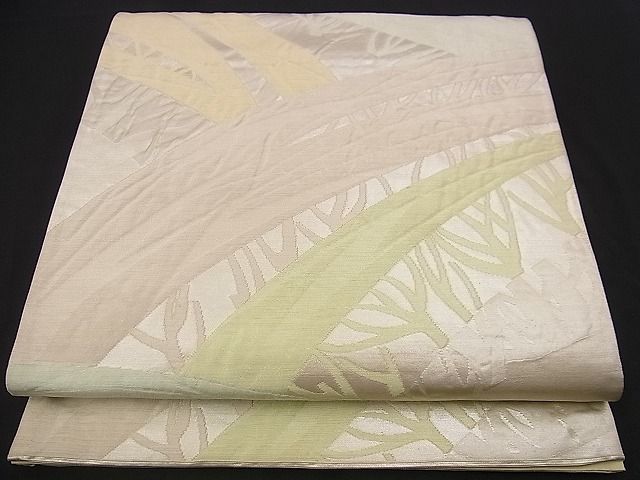 平和屋着物■六通柄袋帯 ふくれ織 吉祥文 銀糸 逸品 n-jx0424