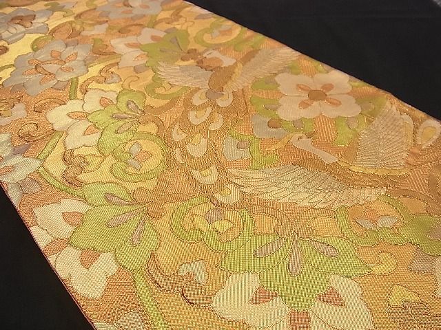平和屋着物■佐賀錦 六通柄袋帯 花唐草文 金糸 逸品 n-jx0441
